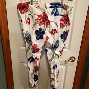 Women's floral white pants